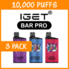 3 PACK – IGET BAR PRO – 10000 PUFFS import placeholder for 76588