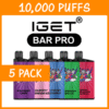5 PACK – IGET BAR PRO – 10000 PUFFS import placeholder for 76589