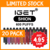 20 PACK – IGET SHION – 600 PUFFS import placeholder for 68105