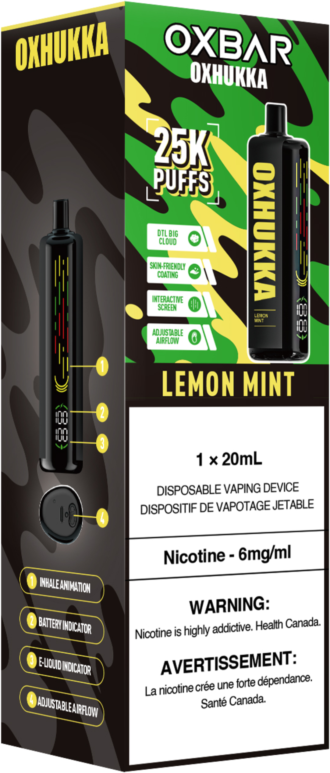 oxbar oxhukka disposable vape lemon mint oxbar oxhukka disposable vape lemon mint