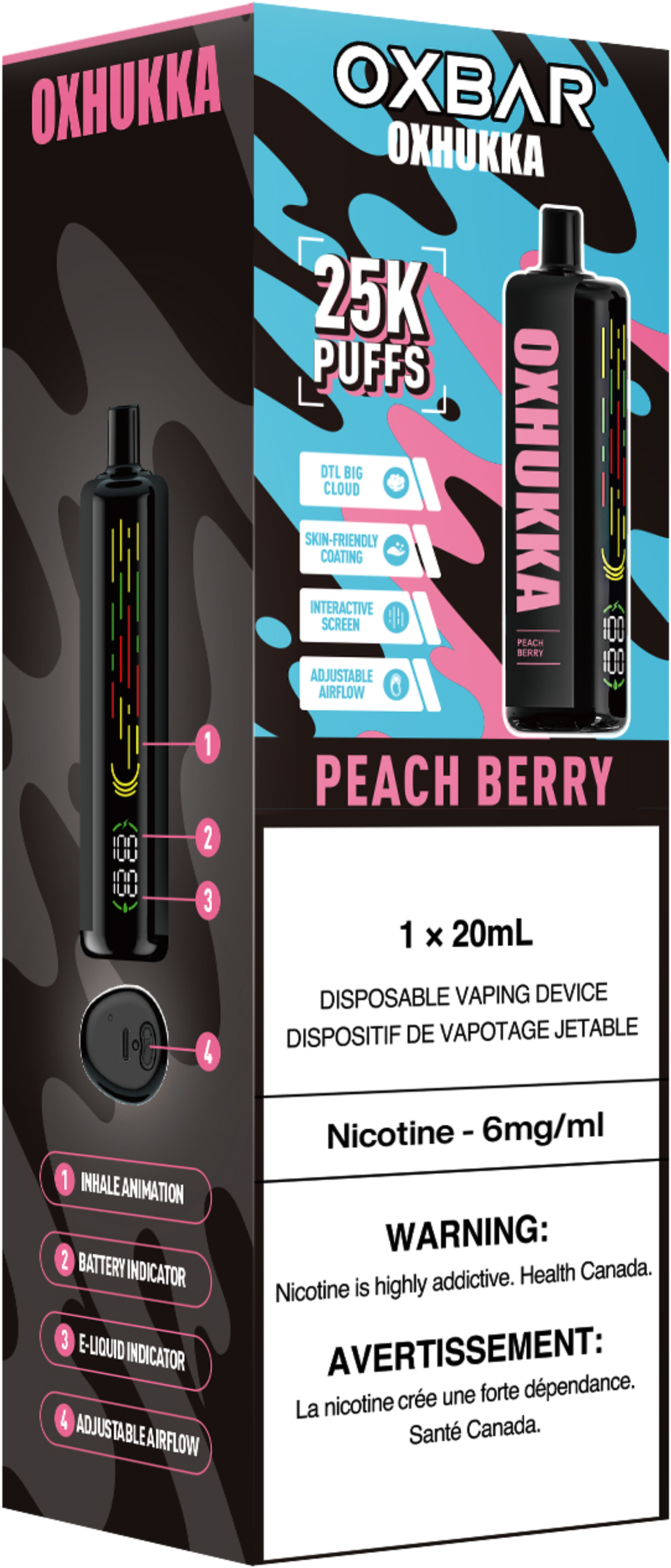 oxbar oxhukka disposable vape peach berry oxbar oxhukka disposable vape peach berry