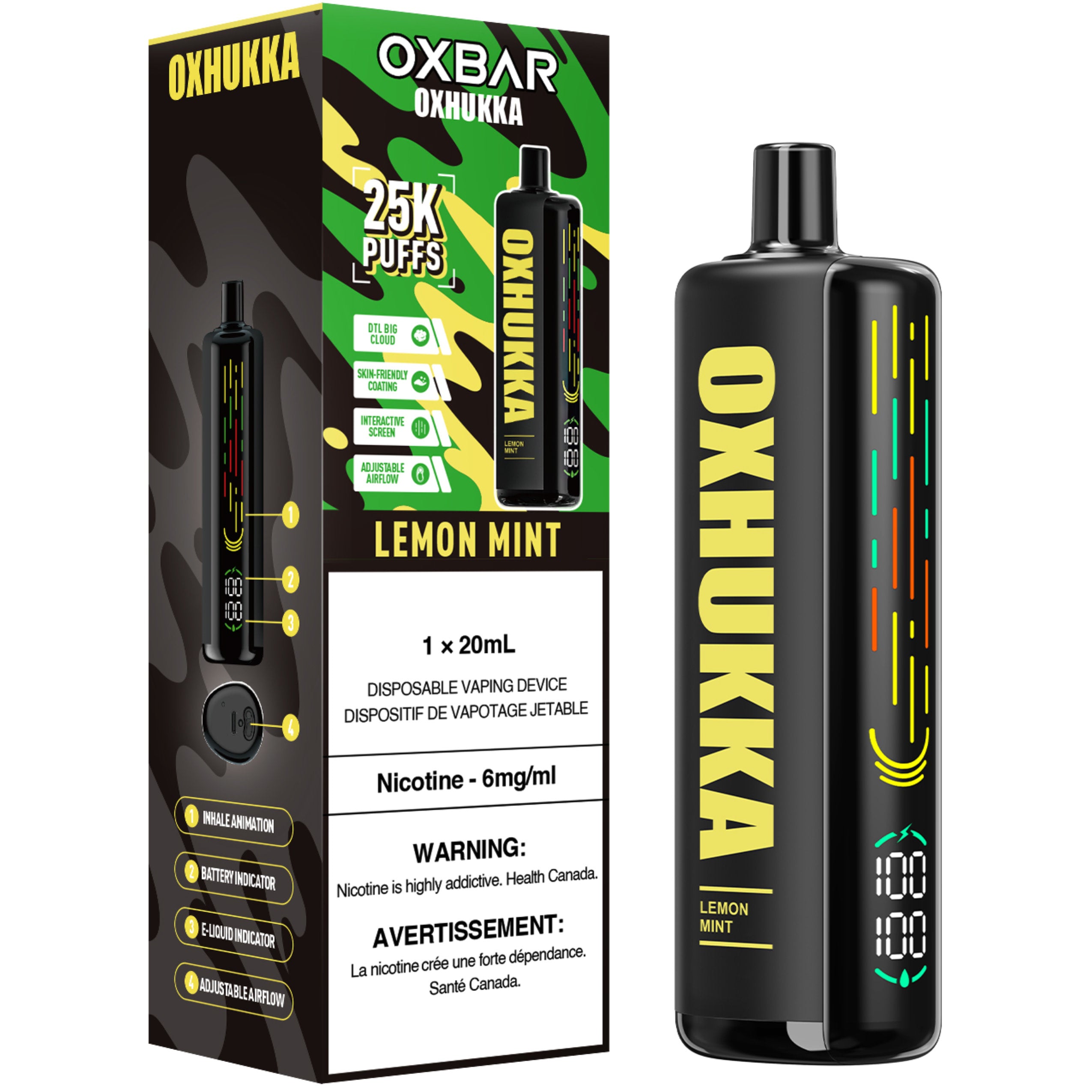 oxbar oxhukka disposable vape lemon mint oxbar oxhukka disposable vape lemon mint