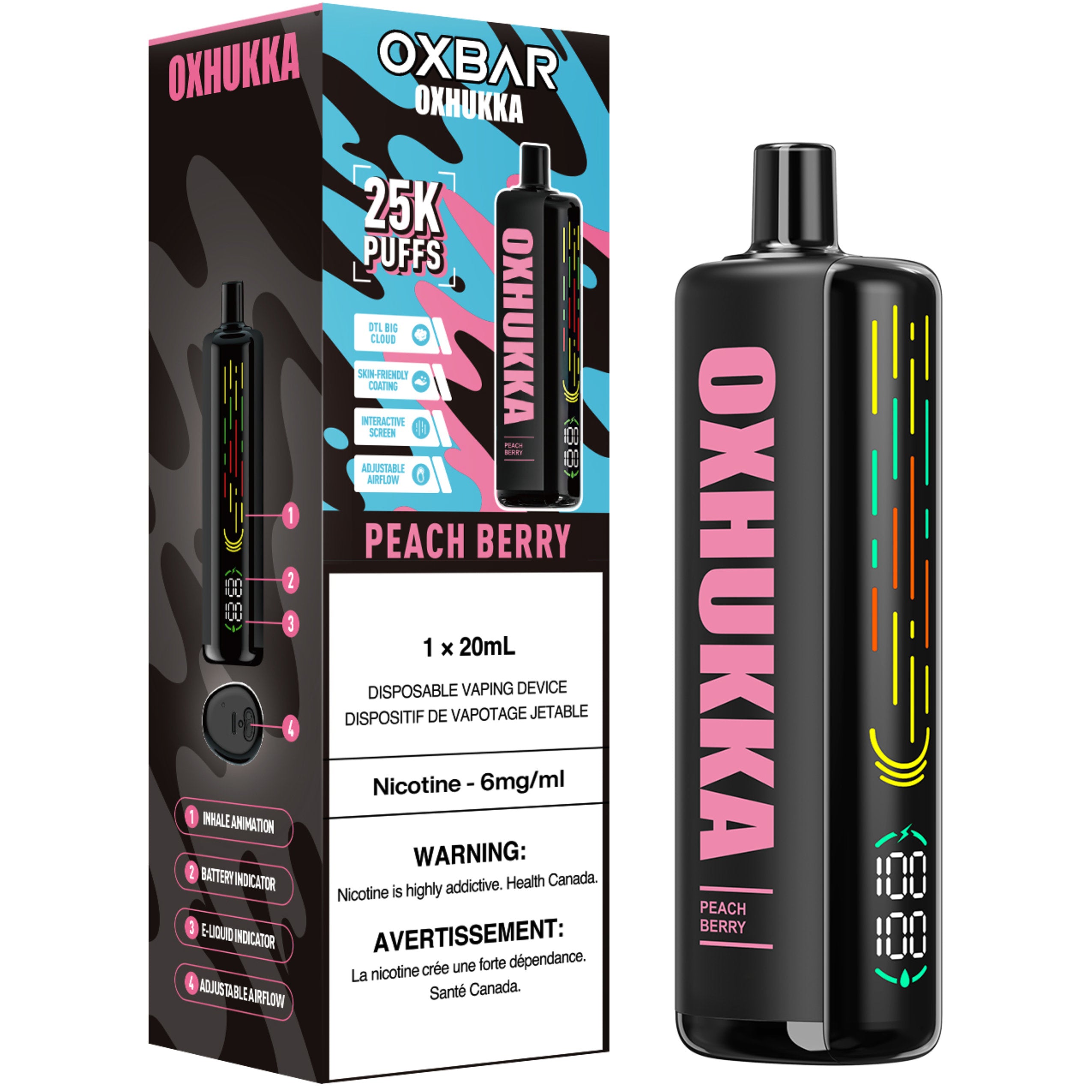 oxbar oxhukka disposable vape peach berry oxbar oxhukka disposable vape peach berry