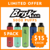 BRISK BAR – 5000 PUFFS – 5 PACK import placeholder for 68791