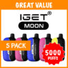 5 PACK – IGET MOON – 5000 PUFFS import placeholder for 76000